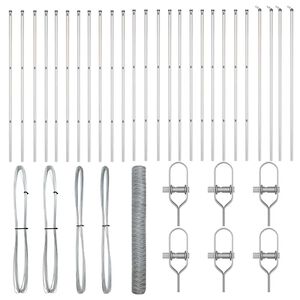 vidaXL Poste de Cerca Prateado