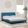 vidaXL Estrutura de cama sem colch&atilde;o 160x200 cm veludo azul