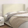 vidaXL Cabeceira cama c/ abas couro artificial 163x23x118/128 cm creme