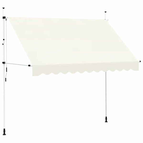 vidaXL Toldo retrátil manual 300 cm creme