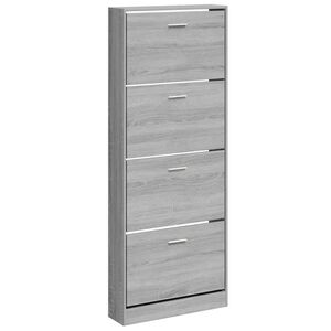 vidaXL Sapateira 59x17x150 cm derivados de madeira sonoma cinza