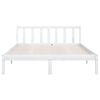 vidaXL Estrutura de cama 140x200 cm pinho maci&ccedil;o branco