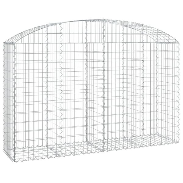 vidaXL Cesto gabião arqueado 200x50x120/140 cm ferro galvanizado