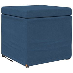 vidaXL Banqueta Azul 41 x 41 x 40 cm Tecido e Madeira Engenharia