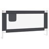 vidaXL Barra seguran&ccedil;a p/ cama infantil tecido 160x25 cm cinza-escuro