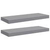 vidaXL Prateleiras de parede suspensas 2 pcs 60x23,5x3,8cm MDF cinza