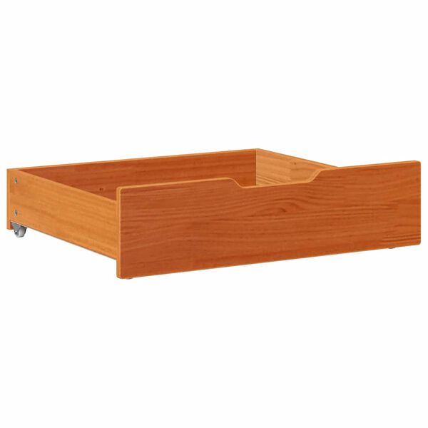 vidaXL Gavetas para cama 2 pcs 65x55x17 cm pinho maci&ccedil;o castanho-mel