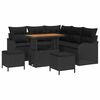 vidaXL Conjunto de Sof&aacute; de Jardim 8 unid. Preto vime PE
