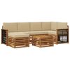 vidaXL Conjunto de Sof&aacute; Sectional com almofada 6 pcs Natural