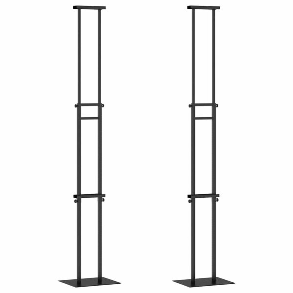 vidaXL Displays de Feira 2 pcs Preto 30 x 23,5 x 210 cm A&ccedil;o