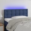 vidaXL Cabeceira de cama c/ luzes LED tecido 100x5x78/88 cm azul