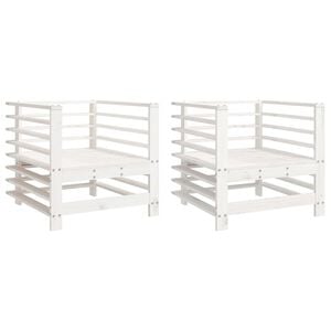 vidaXL Cadeiras de jardim 2 pcs madeira de pinho maci&ccedil;a branco