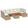 vidaXL Conjunto de Sof&aacute; de Jardim 8 unid. Bege vime PE