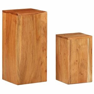 vidaXL Suportes para plantas 2 pcs madeira de ac&aacute;cia maci&ccedil;a