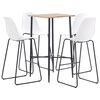 vidaXL 5 pcs conjunto de bar pl&aacute;stico branco