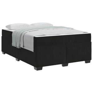 vidaXL Estrutura da Cama com colch&atilde;o Preto 160 x 200 cm tecido