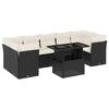 vidaXL 8 pcs conjunto sof&aacute;s de jardim com almofad&otilde;es vime PE preto