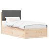 vidaXL Estrutura de Cama com Cabeceira Estofada Cinza Escuro