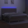 vidaXL Cama box spring colch&atilde;o/LED 200x200cm tecido cinza-acastanhado