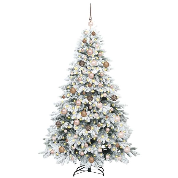 vidaXL &Aacute;rvore de Natal Artificial com 300 LEDs Branco 180 cm PE e PVC