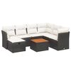 vidaXL 8 pcs conjunto sof&aacute;s de jardim com almofad&otilde;es vime PE preto