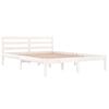 vidaXL Estrutura de cama 140x200 cm pinho maci&ccedil;o branco