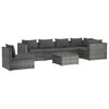 vidaXL 7 pcs conjunto lounge de jardim c/ almofad&otilde;es vime PE cinzento