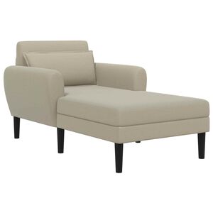 vidaXL Chaise longue Areia Veludo granulado