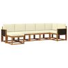 vidaXL Conjunto de Sof&aacute;s para Exterior 7 unid. Natural e Creme