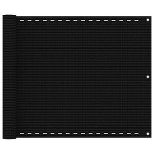 vidaXL Tela de varanda 75x300 cm PEAD preto