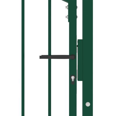 vidaXL Portão para cerca com espetos 100x200 cm aço verde