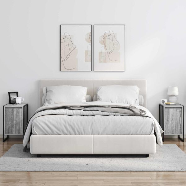 vidaXL Mesa-de-cabeceira Cinza Sonoma 39,5 x 30 x 50 cm