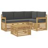 vidaXL Conjunto de Sof&aacute;s para Exterior 5 unid. Branco e Antracite