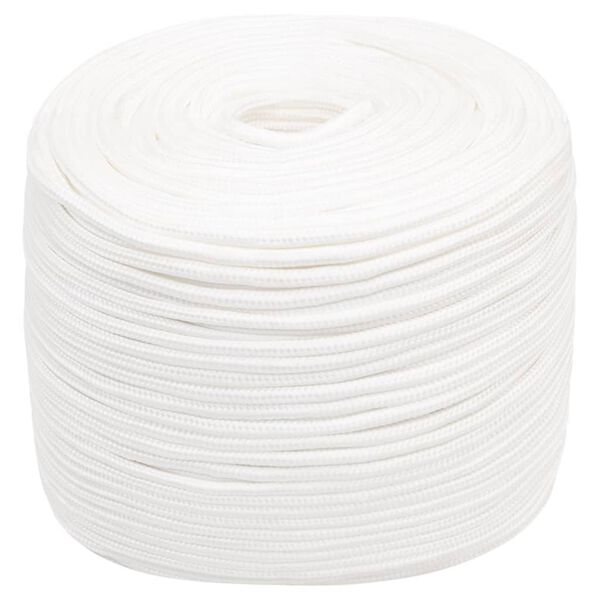 vidaXL Corda de barco 6 mm 250 m polipropileno branco completo