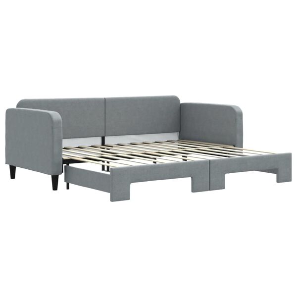 vidaXL Sofá-cama com gavetão 90x200 cm tecido cinzento-claro