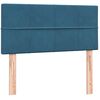 vidaXL Cama com molas/colch&atilde;o 100x220 cm veludo azul-escuro