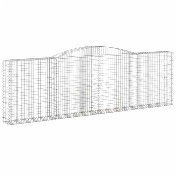 vidaXL Cesto gabião arqueado 400x30x120/140 cm ferro galvanizado