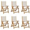 vidaXL Conjunto de 6 cadeiras dobr&aacute;veis em madeira maci&ccedil;a de ac&aacute;cia e textilene.
