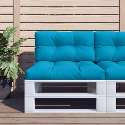 vidaXL Almofadão para sofá de paletes 80x40x12 cm tecido azul