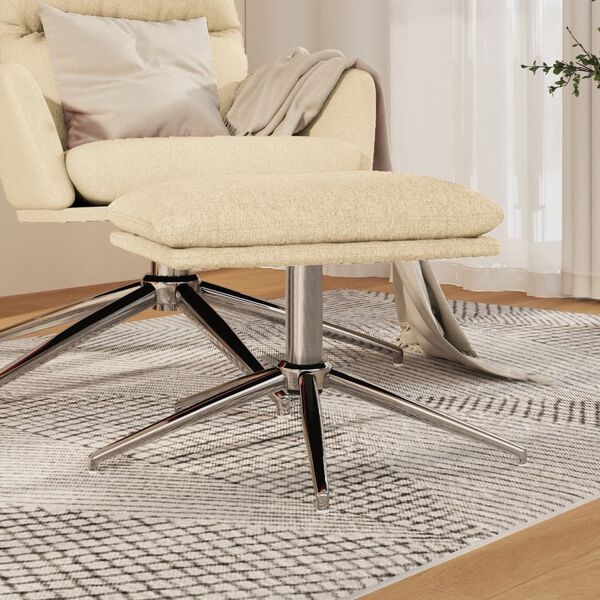 vidaXL Apoio de p&eacute;s 60x60x35 cm tecido cor creme