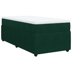 vidaXL Cama com molas/colch&atilde;o 90x200 cm veludo verde-escuro
