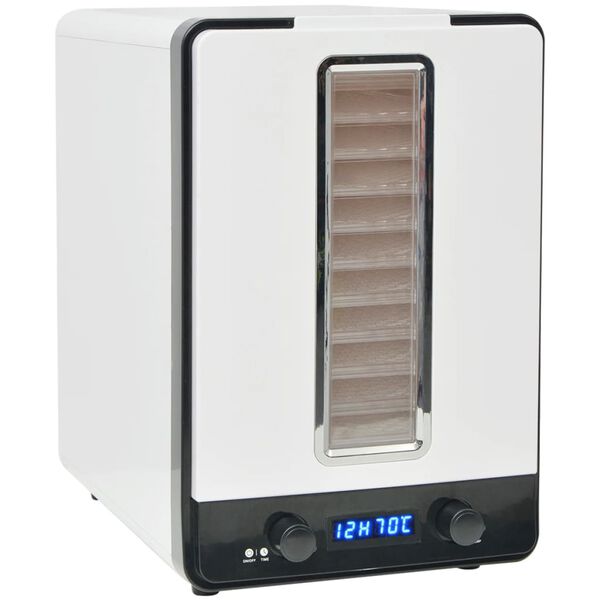 vidaXL Desidratador de alimentos com 10 bandejas, 550W, branco