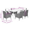 vidaXL 7 pcs conjunto de jantar p/ jardim com almofad&otilde;es vime PE bege