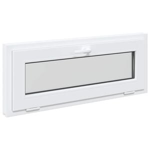 vidaXL Janela de por&atilde;o RISOR 100 x 40 cm PVC e Vidro Branco