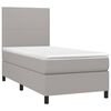vidaXL Cama box spring c/ colch&atilde;o e LED 80x200 cm tecido cinza-claro