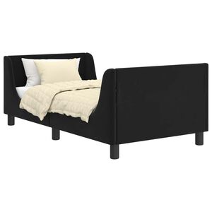 vidaXL Estrutura de Cama Infantil com Cabeceira Preto 80 x 160 cm