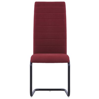 vidaXL Cadeiras de jantar cantilever 6 pcs tecido vermelho tinto