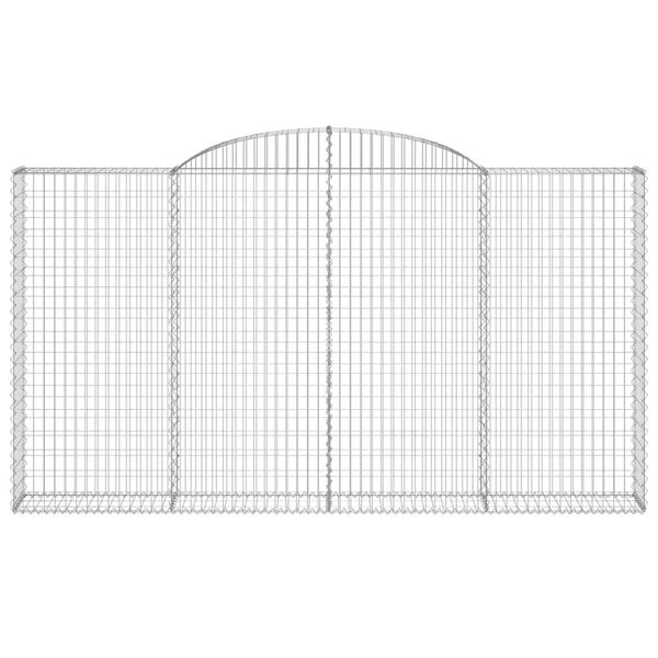 vidaXL Cestos gabi&atilde;o arqueados 9pcs 300x30x160/180cm ferro galvanizado