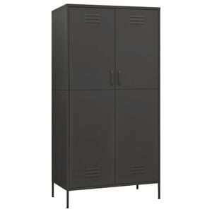 vidaXL Roupeiro 90x50x180 cm a&ccedil;o antracite