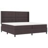 vidaXL Cama Box com colch&atilde;o Castanho escuro 200 x 200 cm tecido